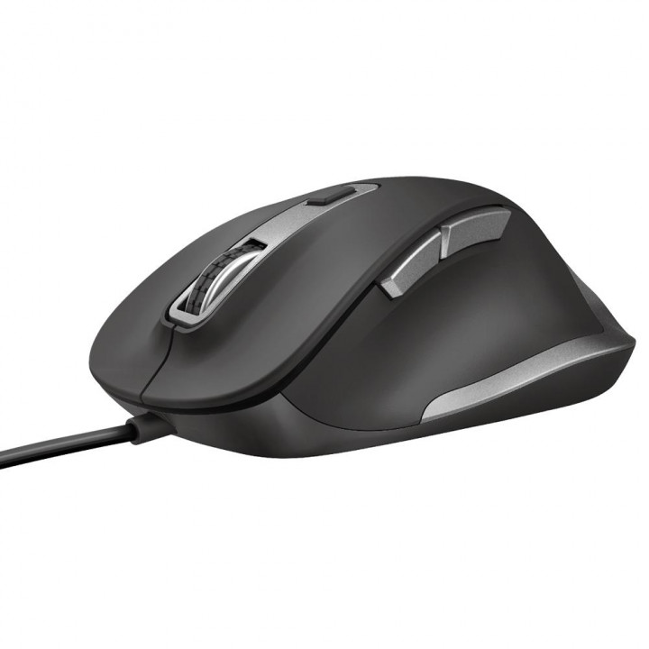 Mouse Gamer Trust Fyda Wired Comfort, 6 Botões, 5000DPI, Preto - 23808