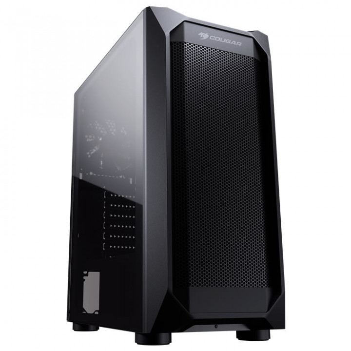 Gabinete Gamer Cougar MX410 MESH-G, Mid Tower, 1 Fan, Lateral em Vidro Temperado, Preto - 385VM70.0002