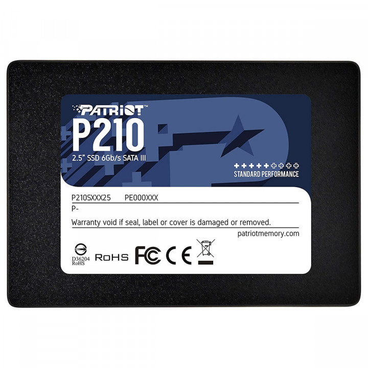 SSD Patriot P210, 256GB, SATA, Leitura 500MB/s, Gravação 400MB/s - P210S256G25