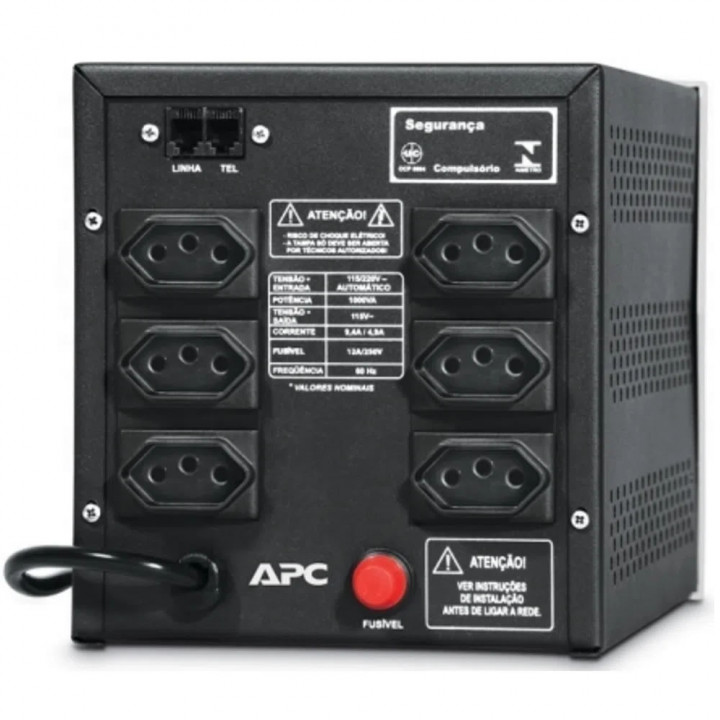 Estabilizador APC 1500VA, Sol, Bivolt 15V Preto - Sol1500BI