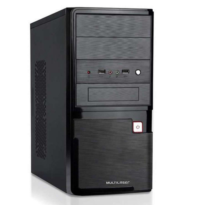 Gabinete Multilaser, 2 Baias, Com Fonte 200W, Preto Escovado - GA145