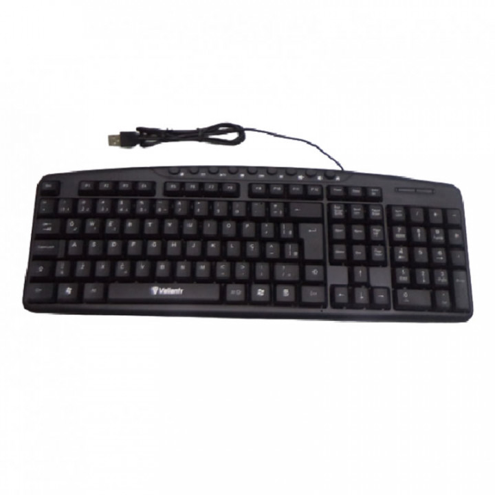 Teclado Valianty, USB, Multimídia, Preto - KM-204