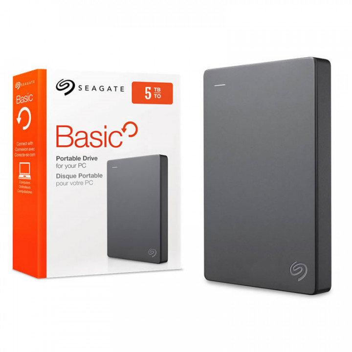 HD Externo Seagate Basic, 5TB, USB 3.0, Preto - STJL5000400