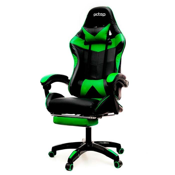 Cadeira Gamer PCTOP SE1006 Racer, Com Altura de Ajuste, Preto e Verde - SE1006