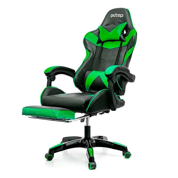 Cadeira Gamer PCTOP SE1006 Racer, Com Altura de Ajuste, Preto e Verde - SE1006