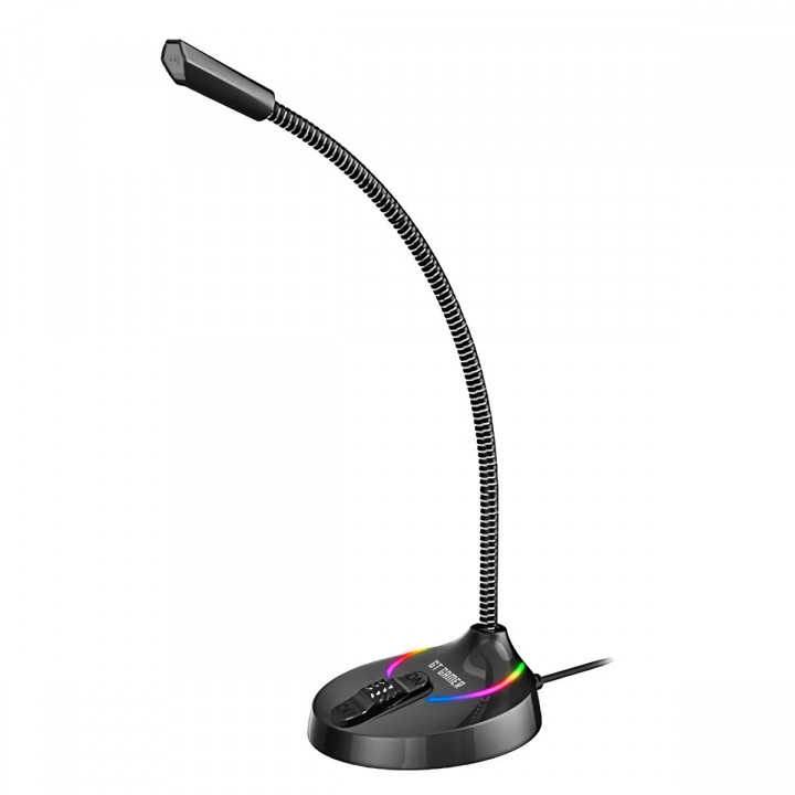 MICROFONE DE MESA GAMER GT SPACE GOLDENTEC RGB PRETO - 41392