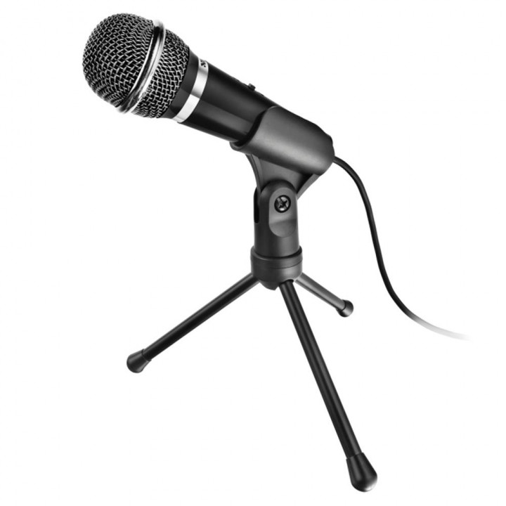 Microfone de Mesa Trust Streamer Starzz, P2 Preto - 21671