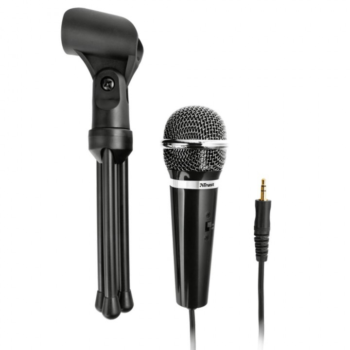 Microfone de Mesa Trust Streamer Starzz, P2 Preto - 21671