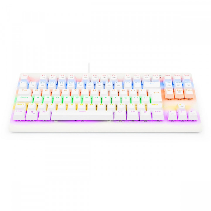 Teclado Mecânico Gamer Redragon Dark Avenger Lunar White, Rainbow, Switch Blue, ABNT2, Branco - K568W-R (BLUE)