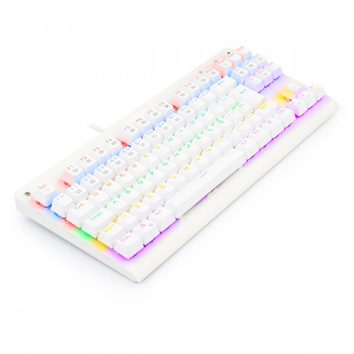 Teclado Mecânico Gamer Redragon Dark Avenger Lunar White, Rainbow, Switch Blue, ABNT2, Branco - K568W-R (BLUE)