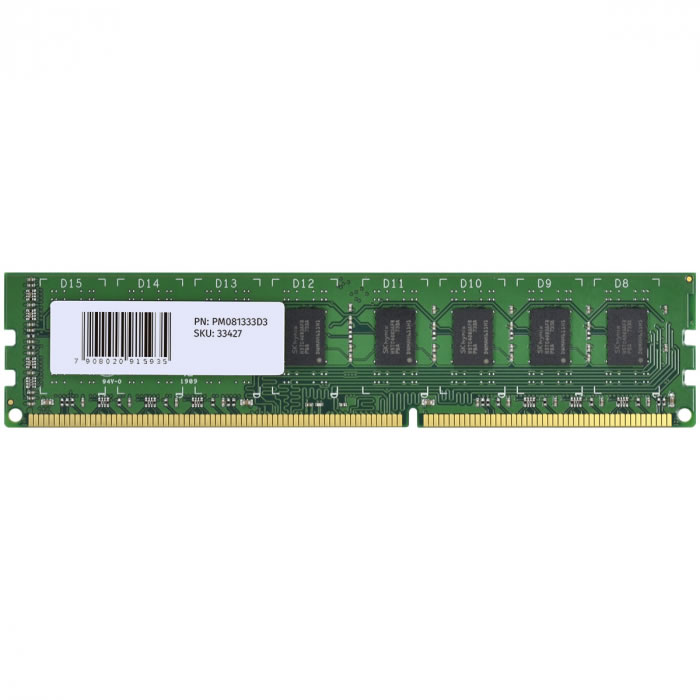 Memória PCyes, 8GB, 1333MHz, DDR3, UDIMM - PM081333D3