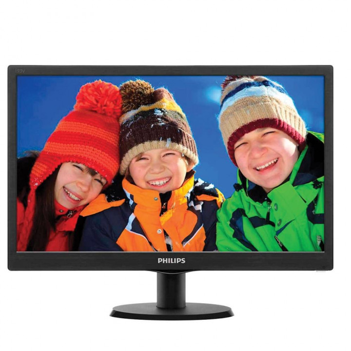 Monitor Philips 18.5' LED, HD, HDMI/VGA, VESA, Ajuste de Ângulo - 193V5LHSB2