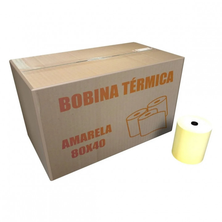 BOBINA TERMICA 80X40 AMARELA CAIXA COM 30 UNID - GRAFNET