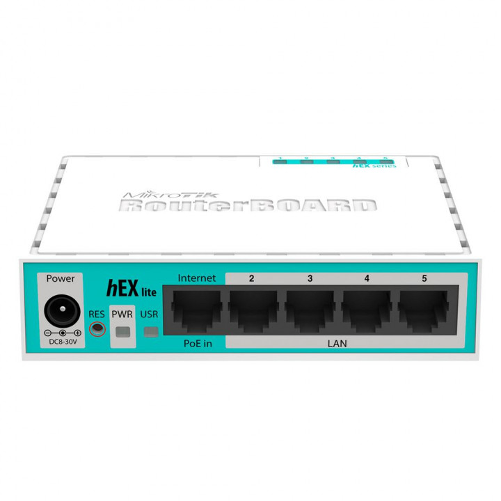 Roteador Mikrotik Routerboard Hex Lite L4 850MHz, Branco - RB750R2