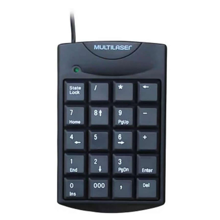 Teclado Numérico Multilaser, USB, Preto - TC229