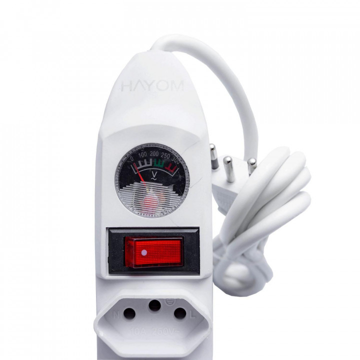 Filtro de Linha 5 Tomadas Hayom, Branco, ABNT - FL-1501