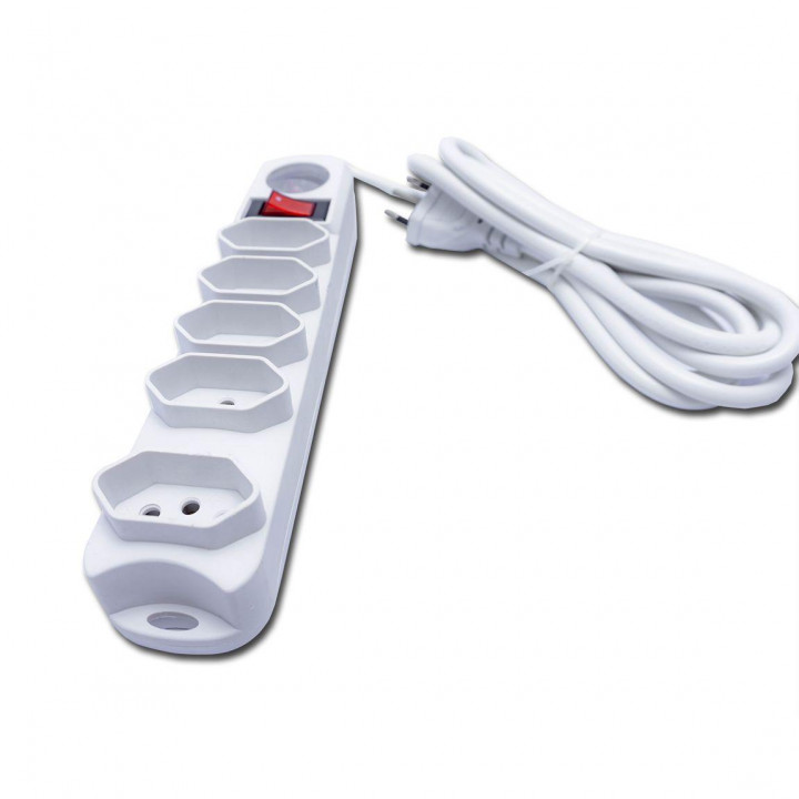 Filtro de Linha 5 Tomadas Hayom, Branco, ABNT - FL-1501
