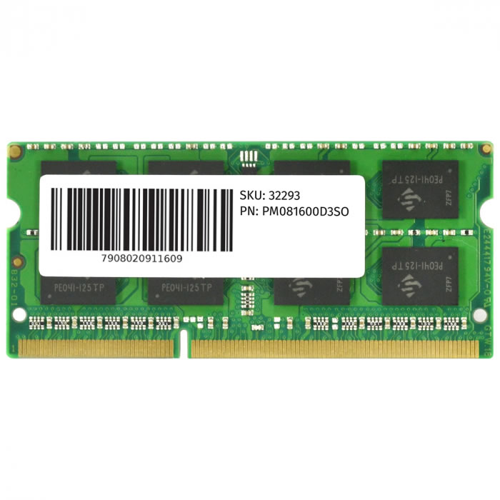 Memória Para Notebook PCyes, 8GB, 1600MHz, DDR3, SODIMM - PM081600D3SO