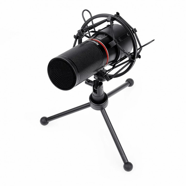 Microfone Condensador Gamer Redragon Blazar com Tripé, LED, USB Plug and Play - GM300