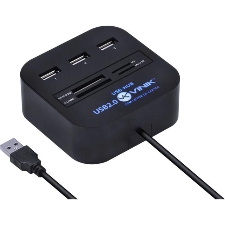 Hub USB Vinik, 3 Portas USB 2.0 - 29593