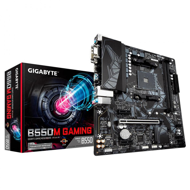 Placa Mãe Gigabyte B550M Gaming, AMD AM4, Micro ATX, DDR4