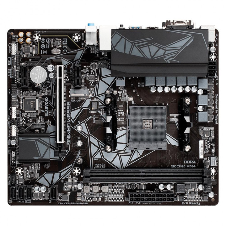 Placa Mãe Gigabyte B550M Gaming, AMD AM4, Micro ATX, DDR4
