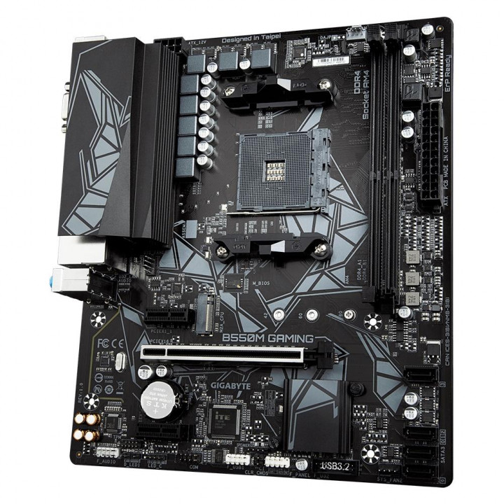 Placa Mãe Gigabyte B550M Gaming, AMD AM4, Micro ATX, DDR4