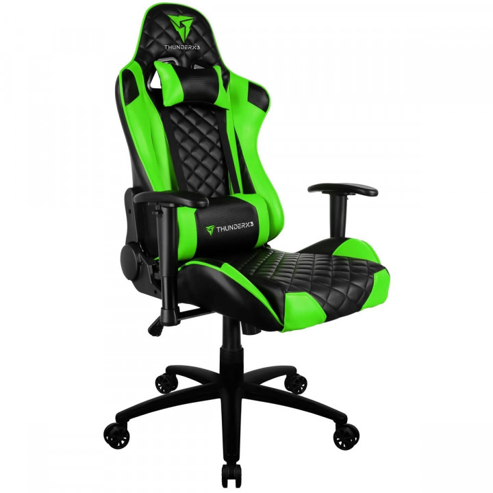 Cadeira Gamer ThunderX3 TGC12, PT/VD, Preto/Verde