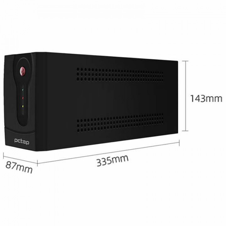 Nobreak Pctop 800VA Bivolt 3 Tomadas Preto - PZ800VA