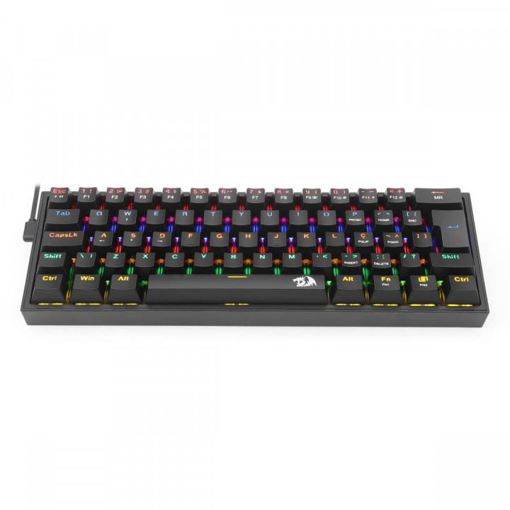 Teclado Mecânico Gamer Redragon Fizz, RAINBOW, Switch Blue, ABNT 2, Black, K617-R-B (PT-BLUE)