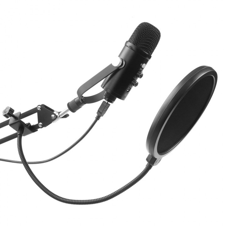 Microfone Streaming Condensador C3Tech, USB, Cardioide, Preto - MI-100BK