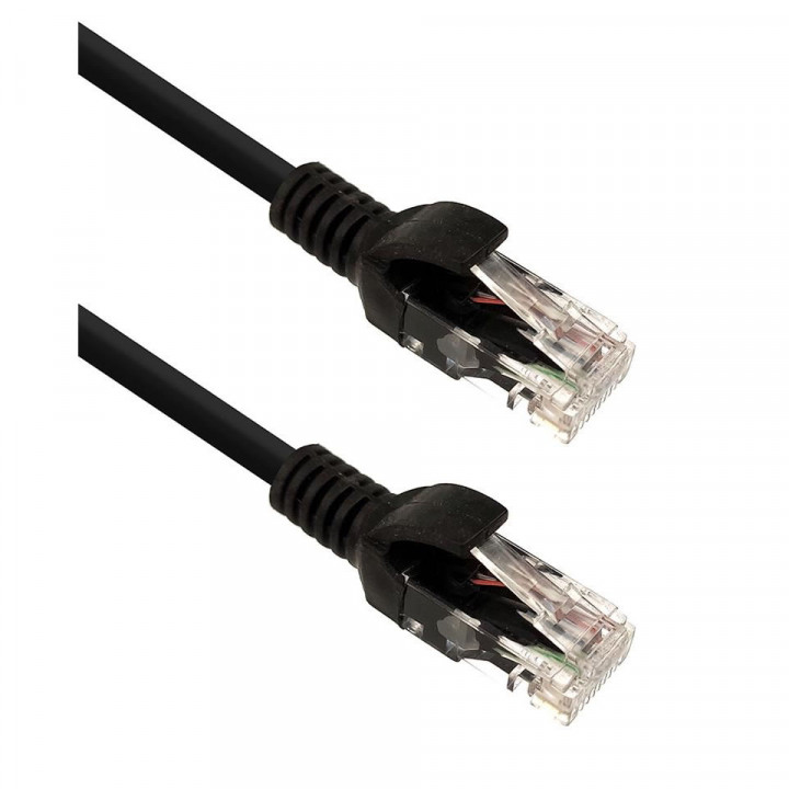 Cabo de Rede PlusCable, Cat.6, 2.5M, Patch Cord, Preto - PC-ETH6U25BK