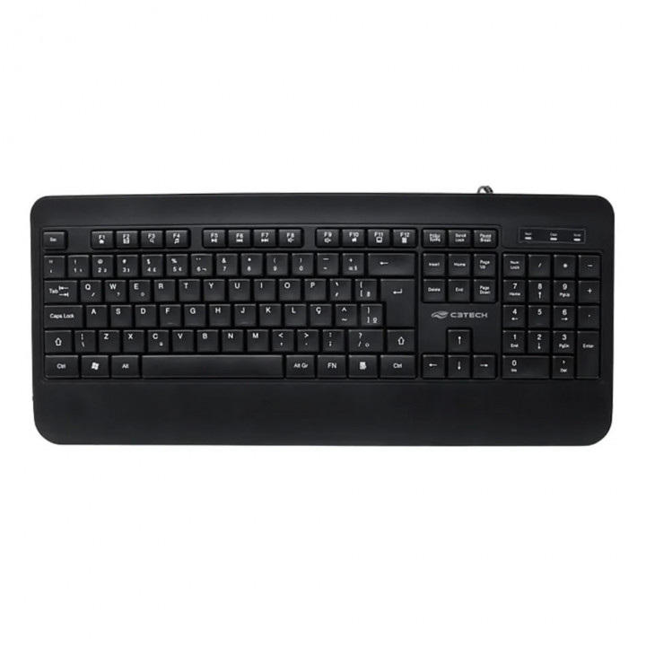 Teclado USB Multimídia C3Tech, Preto - KB-M100BK