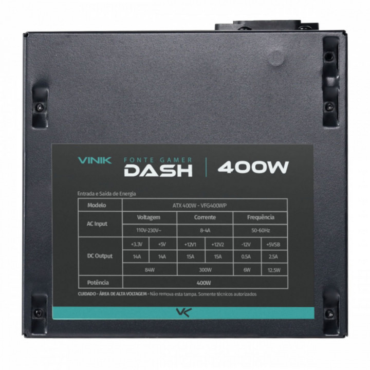 Fonte Gamer Vinik Dash, 400w, Preto - VFG400WP
