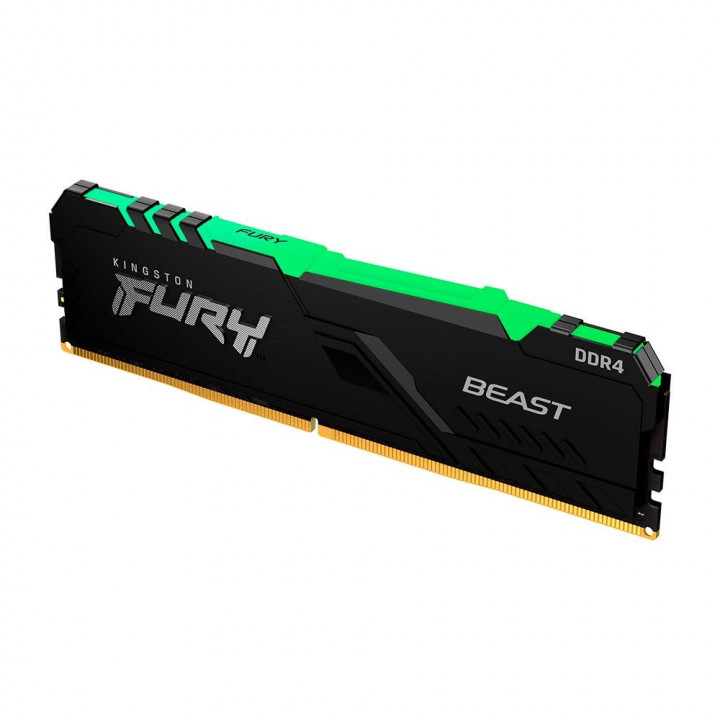 Memória Kingston Fury Beast, RGB, 8GB, 3200MHz, DDR4, CL16, Preto - KF432C16BBA/8
