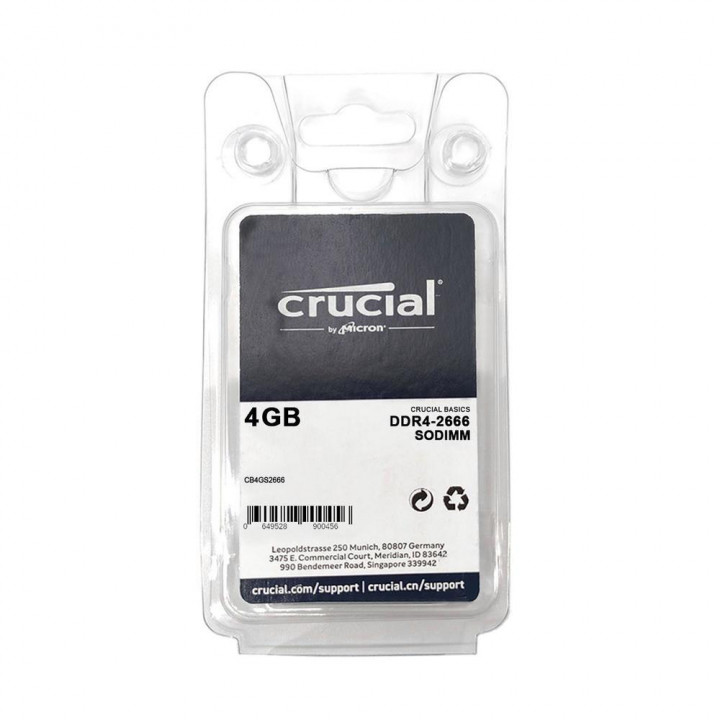 Memória Para Notebook Crucial Basics, 4GB, 2666MHz, DDR4, CL19 - CB4GS2666