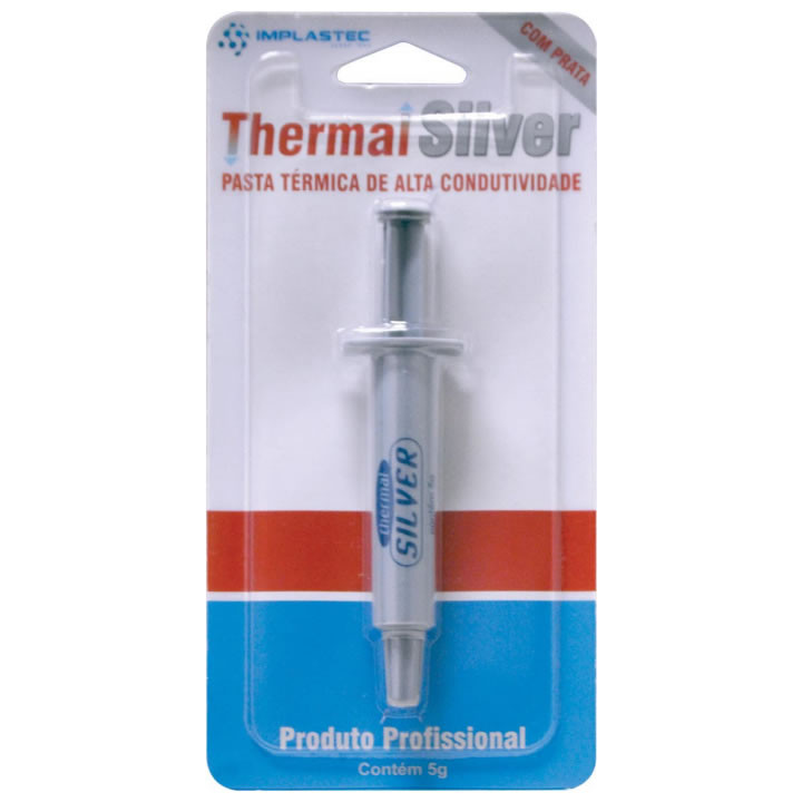 Pasta Térmica Implastec, Thermal Silver, Bisnaga Aplicadora, 5G - 15067