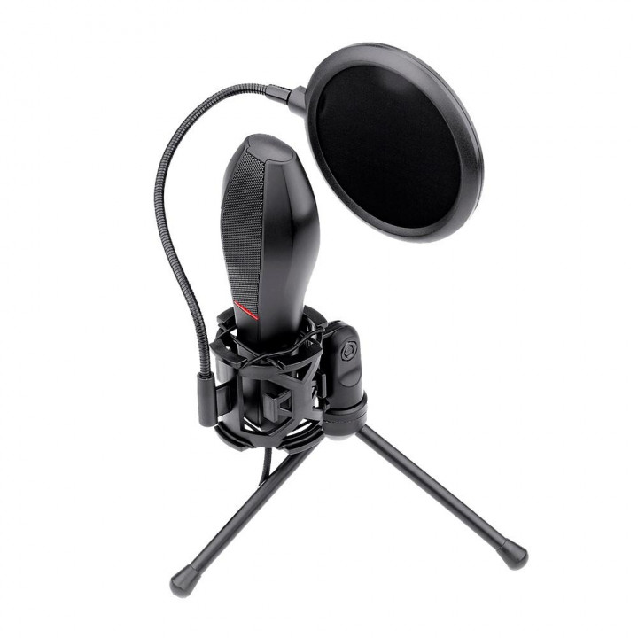Microfone Gamer Condensador Redragon Quasar, USB, Omnidirecional, Preto - GM200-1