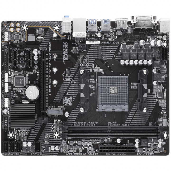 Placa Mãe Gigabyte GA-A320M-H, AMD AM4, mATX, DDR4,