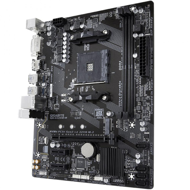 Placa Mãe Gigabyte GA-A320M-H, AMD AM4, mATX, DDR4,