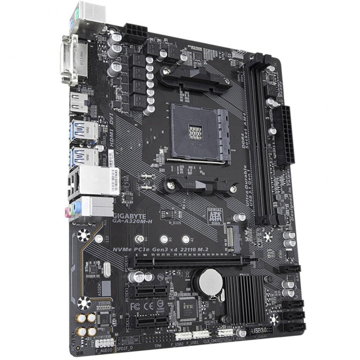 Placa Mãe Gigabyte GA-A320M-H, AMD AM4, mATX, DDR4,