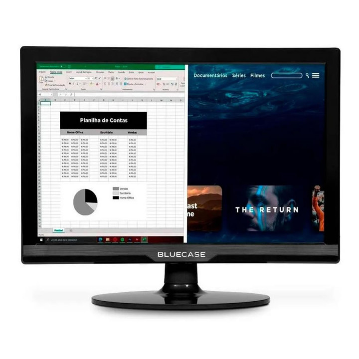 Monitor Bluecase 19" Led , HD, HDMI,VGA, Preto Bm19x5hvw