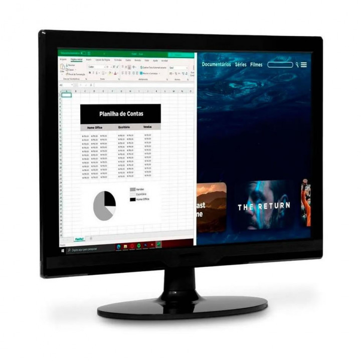 Monitor Bluecase 19" Led , HD, HDMI,VGA, Preto Bm19x5hvw