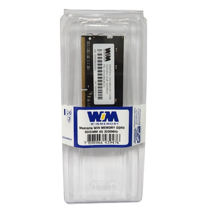 Memória Para Notebook WINMEMORY 4GB, 3200MHz, DDR4 - WSW56S4EVD