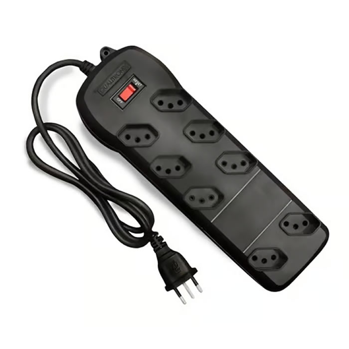 Filtro De Linha 8 Tomadas Qualitronix, Bivolt, Preto - QFL8P