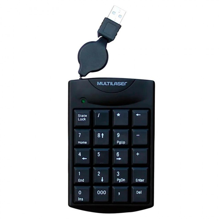 Teclado Numérico Multi Retrátil, USB, Preto - TC230