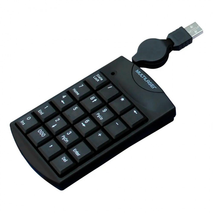 Teclado Numérico Multi Retrátil, USB, Preto - TC230