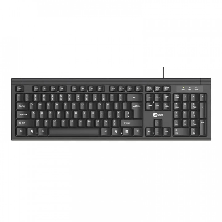 Teclado Lecoo, USB, Membrana, Padrão ABNT2, Preto - KB101