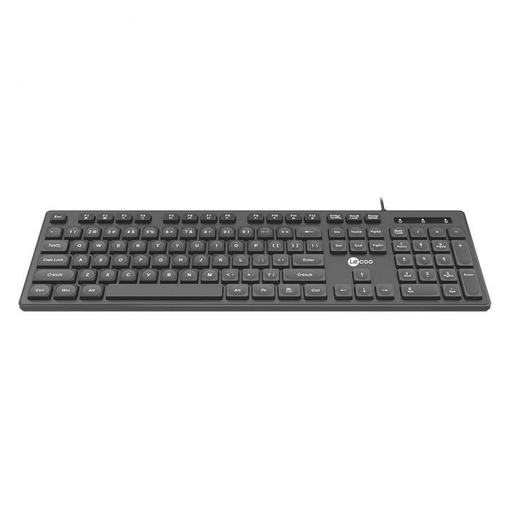 Teclado Multimídia Lecoo, USB, Membrana, Padrão ABNT2, Preto - KB102