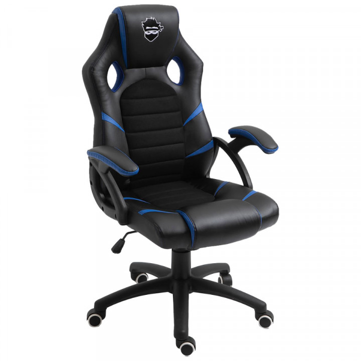 Cadeira Gamer Ninja Hiryu, Preto e Azul, Suporta até 180KG